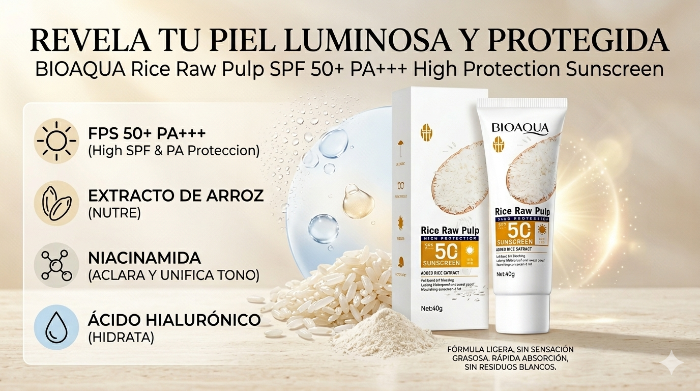 Protector Solar Bioaqua: Rice Raw Pulp