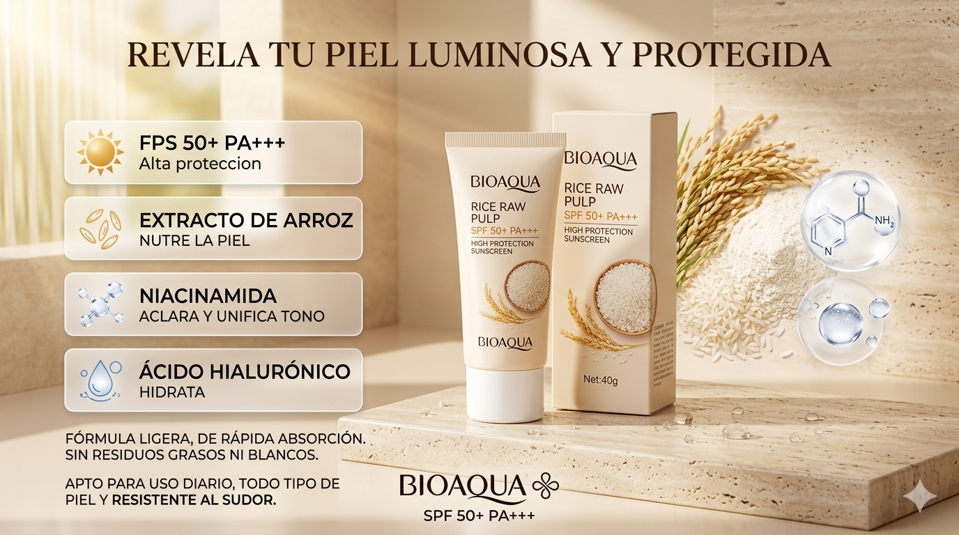 Protector Solar Bioaqua: Rice Raw Pulp