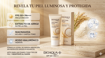 Protector Solar Bioaqua: Rice Raw Pulp